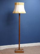 Art Deco period oak standard lamp with shade,