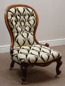 Victorian carved walnut upholstered nursing chair Condition Report <a
