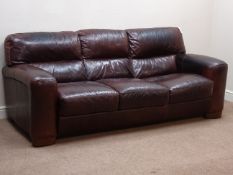 Sofitalia large three seat sofa upholstered in brown leather,