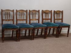 Set five Edwardian walnut dining chairs Condition Report <a href='//www.