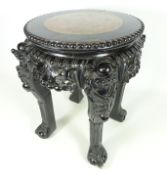 Late 19th/early 20th century ebonised Chinese jardiniere stand,