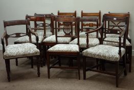 Eleven mixed (9+2) 19th century dining chairs,