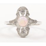 Fancy set opal ring stamped sil Condition Report <a href='//www.davidduggleby.