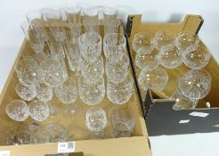 Set of seven cut glass champagne bowls,