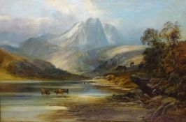 Highland Loch Scene, oil on canvas signed by Clarence Henry Roe (British 1850-1909),