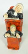 Early 20th Century 'Vicar and Moses' pottery figure of a Judge and Cleric H25.