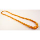 Victorian amber graduating bead necklace 72cm approx 85gm Condition Report <a