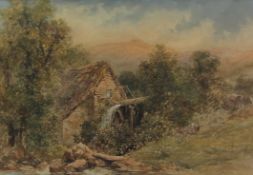 Sam Bough (Scottish 1822-1878): Upland Water Mill, watercolour signed and dated 1866,