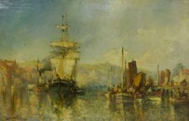 Stephen Frank Wasley (British 1848-1934): Steam and Sailing Vessels Dock End Whitby Harbour,