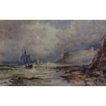 Robert Ernest Roe (British 1852-1921): 'The Brig Mary & Agness in Distress Whitby Sands 24th Oct.