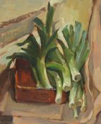 Doris Lurot Betjeman (British 1915-2012): 'Poireaux', oil on canvas signed,