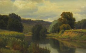 Henry Cheadle (British 1852-1910): Cattle by a River, oil on canvas signed and dated '93,