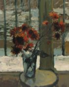 Doris Lurot Betjeman (1915-2012): 'Chrysanthemums dans la Neige', oil on board signed and dated '67,