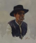 George Harrison (York 1882-1936): Bust Portraits, three watercolours signed two dated 1917 and 1928,