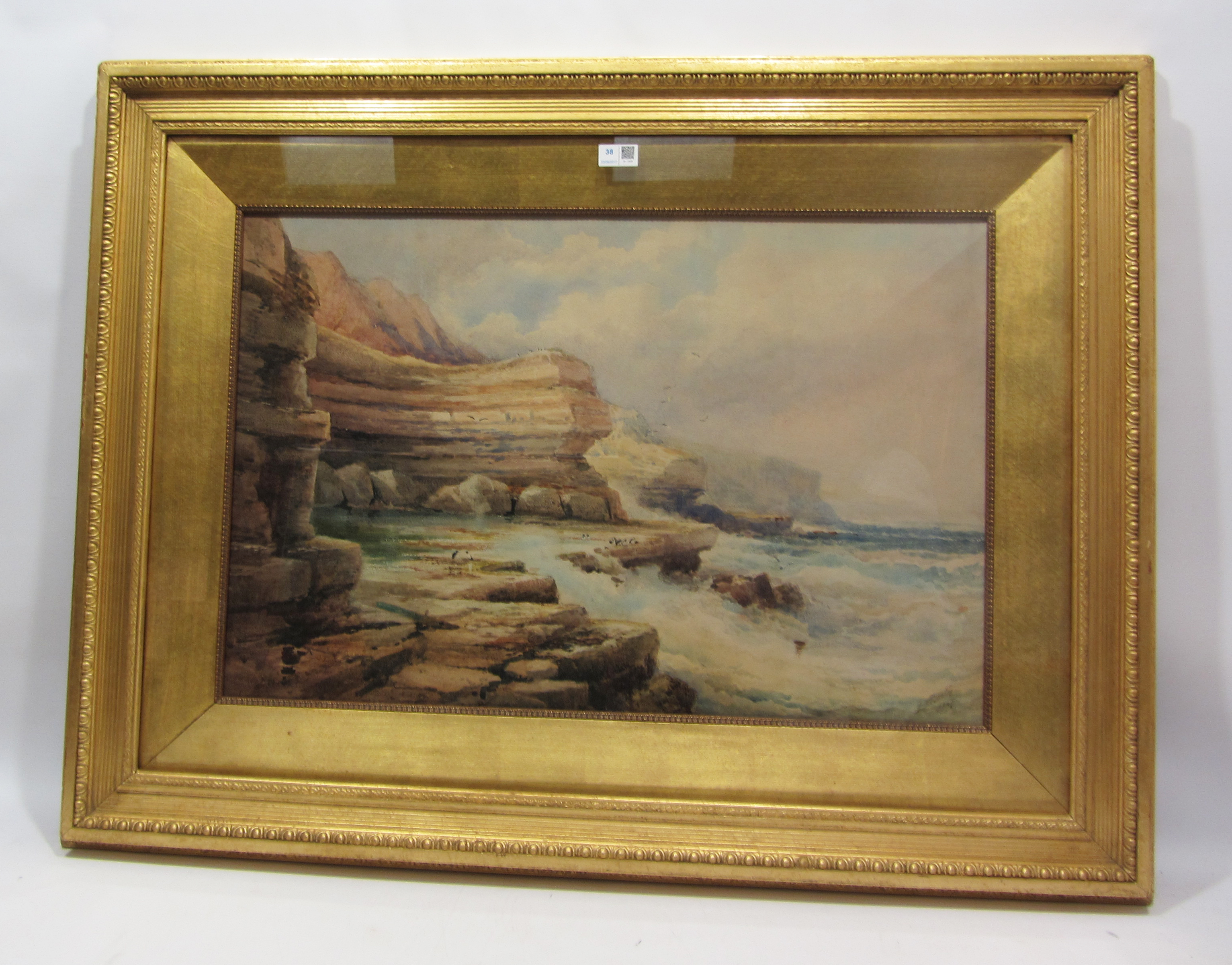 Frederick William Booty (British 1840-1924): Flamborough Cliffs, watercolour signed and dated 1907, - Image 2 of 2