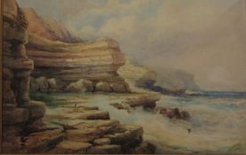 Frederick William Booty (British 1840-1924): Flamborough Cliffs, watercolour signed and dated 1907,