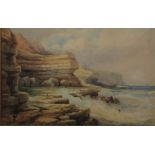 Frederick William Booty (British 1840-1924): Flamborough Cliffs, watercolour signed and dated 1907,