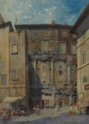 G Gioja (Italian 19th century): Rome Market Square,