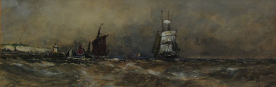 Frank Henry Mason (Staithes Group 1875-1965): Sailing Vessels off the Coast,