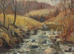 Maurice Codner (British 1888-1958) Wooded River Landscape, oil on canvas board unsigned,