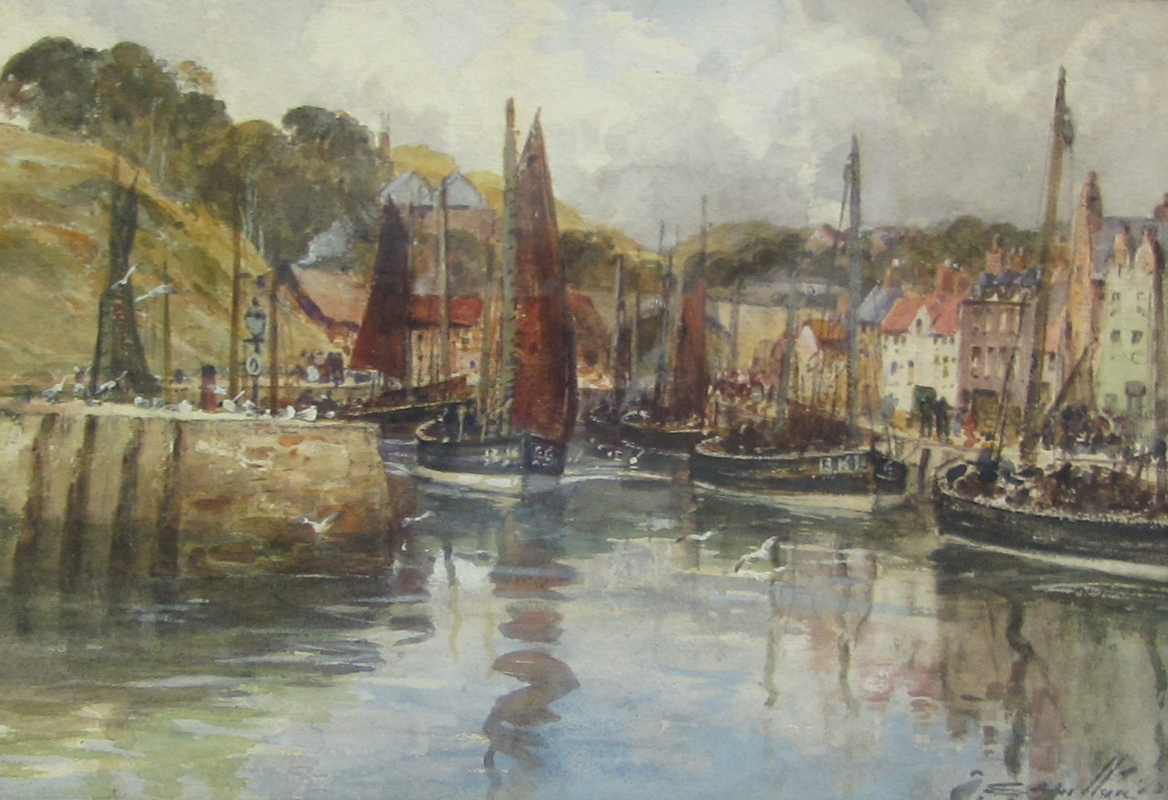 Thomas Swift Hutton (British 1860-1935): Eyemouth Harbour,