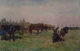 John Atkinson (Staithes Group 1863-1924): Milking Cows in the Field,