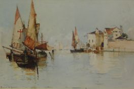 Frank Henry Mason (Staithes Group 1875-1965): Venetian fishing Boats at Pellestrina,