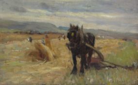 James William Booth (Staithes Group 1867-1953): The Harvest Field,