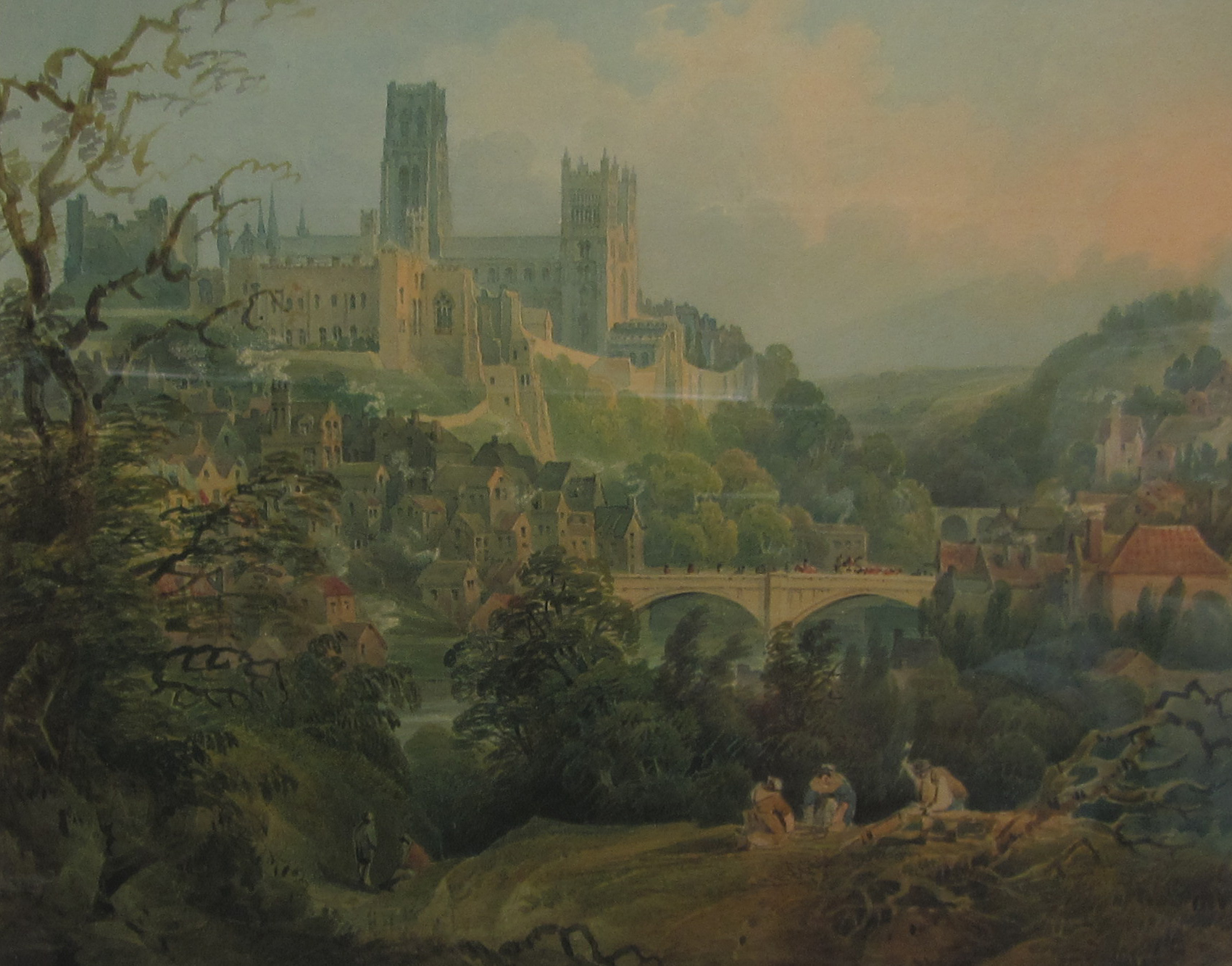 Francis Nicholson (British 1753-1844): Durham Cathedral and Framwellgate Bridge,