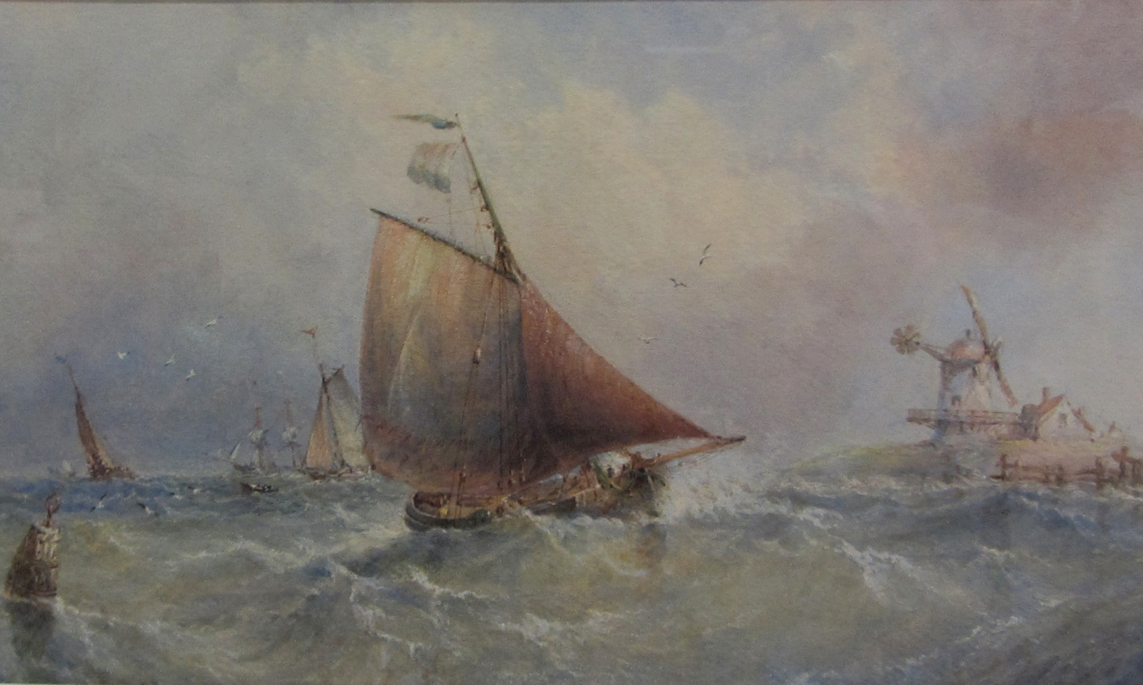 George Weatherill (British 1810-1890): 'Breezy Day off the Humber Estuary', watercolour,