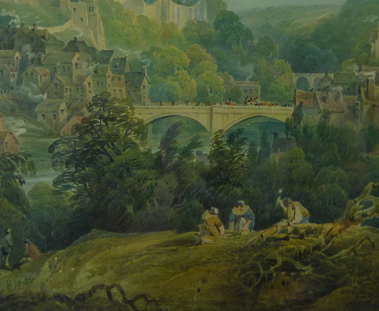 Francis Nicholson (British 1753-1844): Durham Cathedral and Framwellgate Bridge, - Image 4 of 5