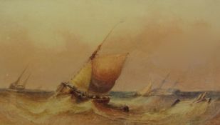 Sidney Edward Paget (British 1860-1908): Fishing Boats and Wrecked Sailing Vessel,