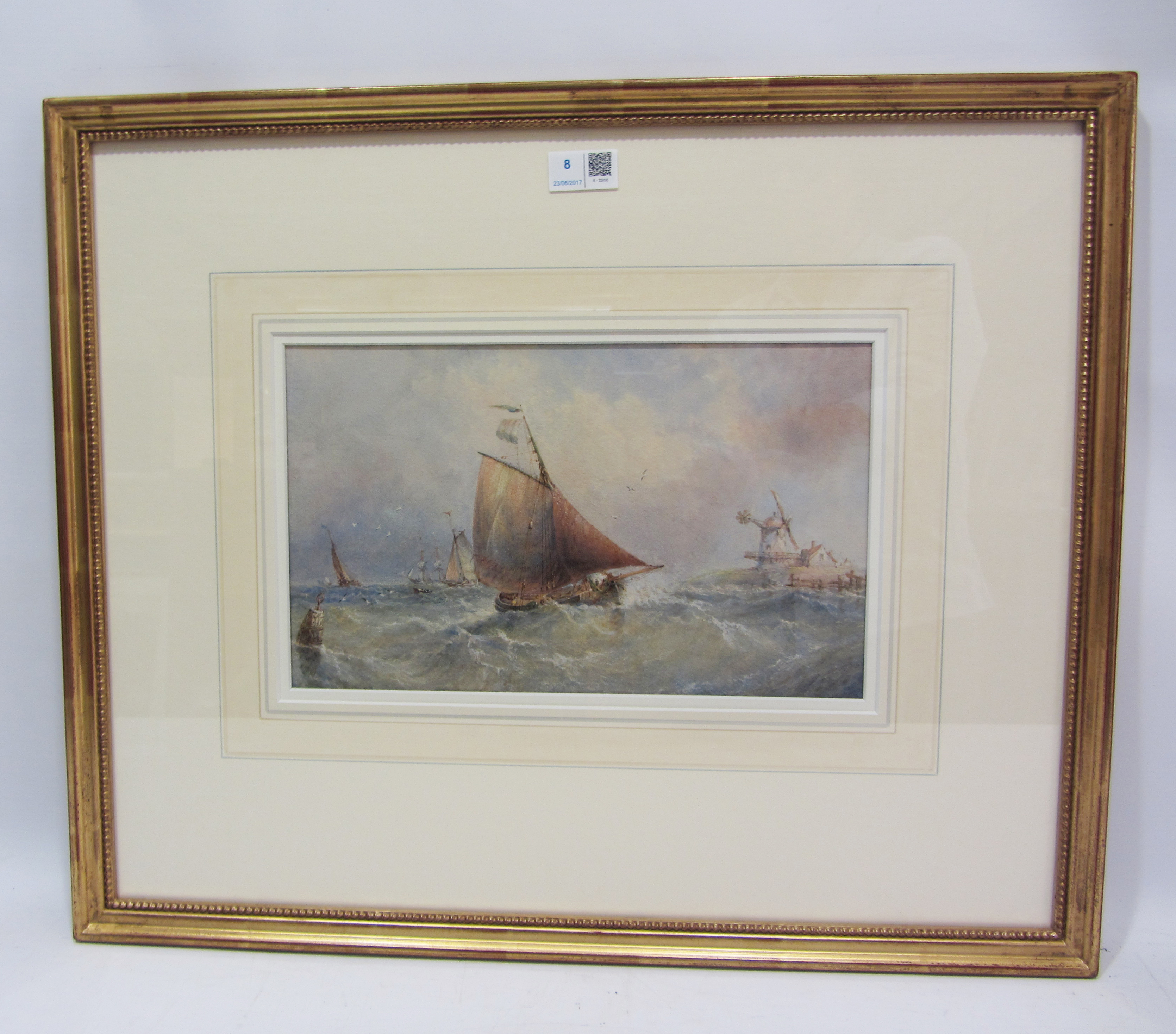 George Weatherill (British 1810-1890): 'Breezy Day off the Humber Estuary', watercolour, - Image 2 of 5