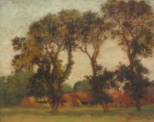 George Harrison (York 1882-1936): Farmstead, oil on canvas signed and dated 1932,