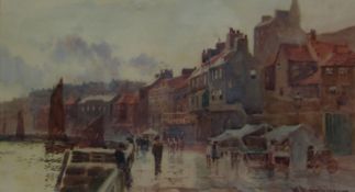 William Matthison (British 1853-1926): Market Stalls Marine Parade Whitby,