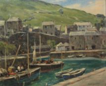 Owen Bowen (Staithes Group 1873-1952): 'The Harbour Mevagissey' Cornwall, oil on canvas signed,