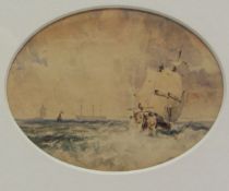 Richard Weatherill (British 1844-1923): Study of Sailing Vessel off Shore,