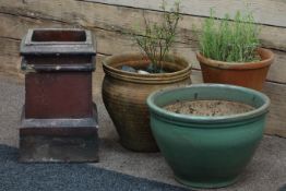 Glazed terracotta planter,