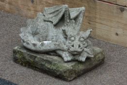 Composite stone dragon garden ornament