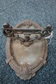 Victorian ornate mask cast iron boot scraper