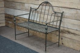 Wrought metal garden bench,