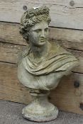 Composite stone Apollo bust,