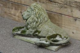 Composite stone recumbent lion,