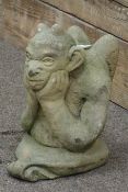 Composite stone gargoyle figure,