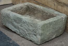 Rectangular stone trough, 75cmx 49cm,