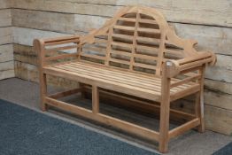 Solid teak Lutyens style garden bench,