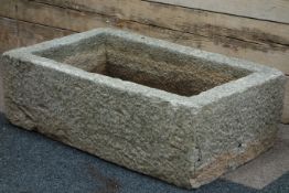 Large rectangular granite trough, 105cm x 61cm,