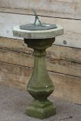 Composite stone octagonal sundial,