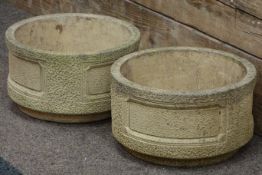 Pair stone effect 'Cotswold Studio' garden planters,