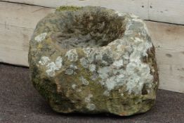 19th century small carved stone trough